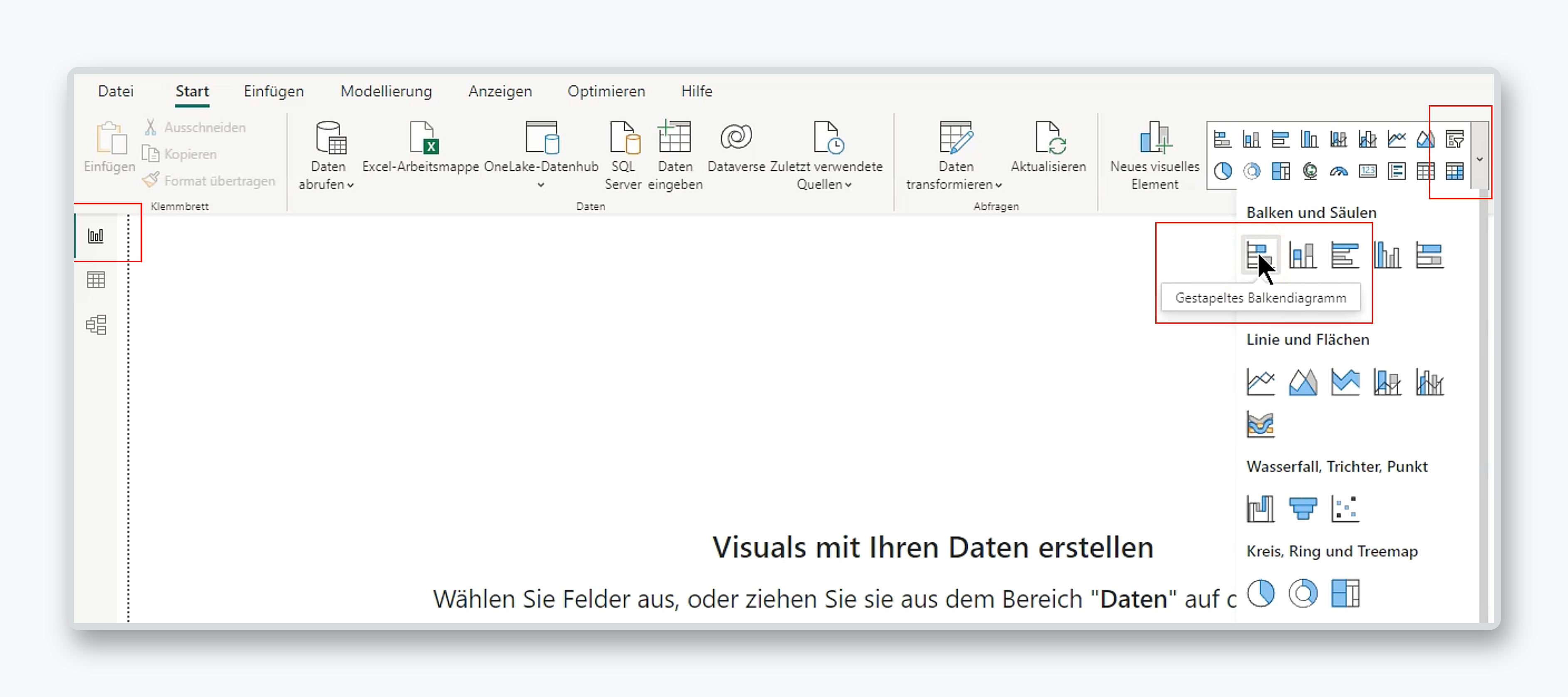 Auswahl des Visualisierungstyps